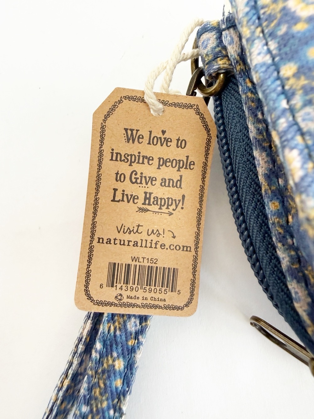 Natural Life Crossbody Wristlet Wallet Ditsy Floral Boho Bohemian Blue - Picture 12 of 12